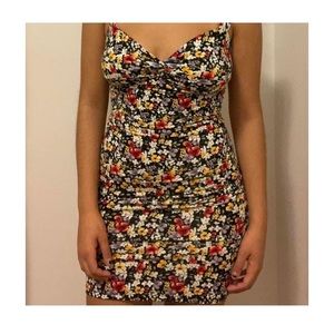floral print body con • stretchy material